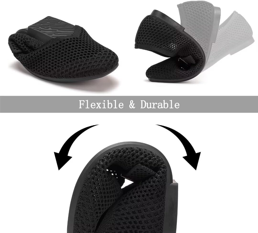 Frank Mully Womens Casual Flat Shoes Square Toe Shoes Knitted Mesh Flat Comfort Work Flat Shoes for Daily Washable image number 3