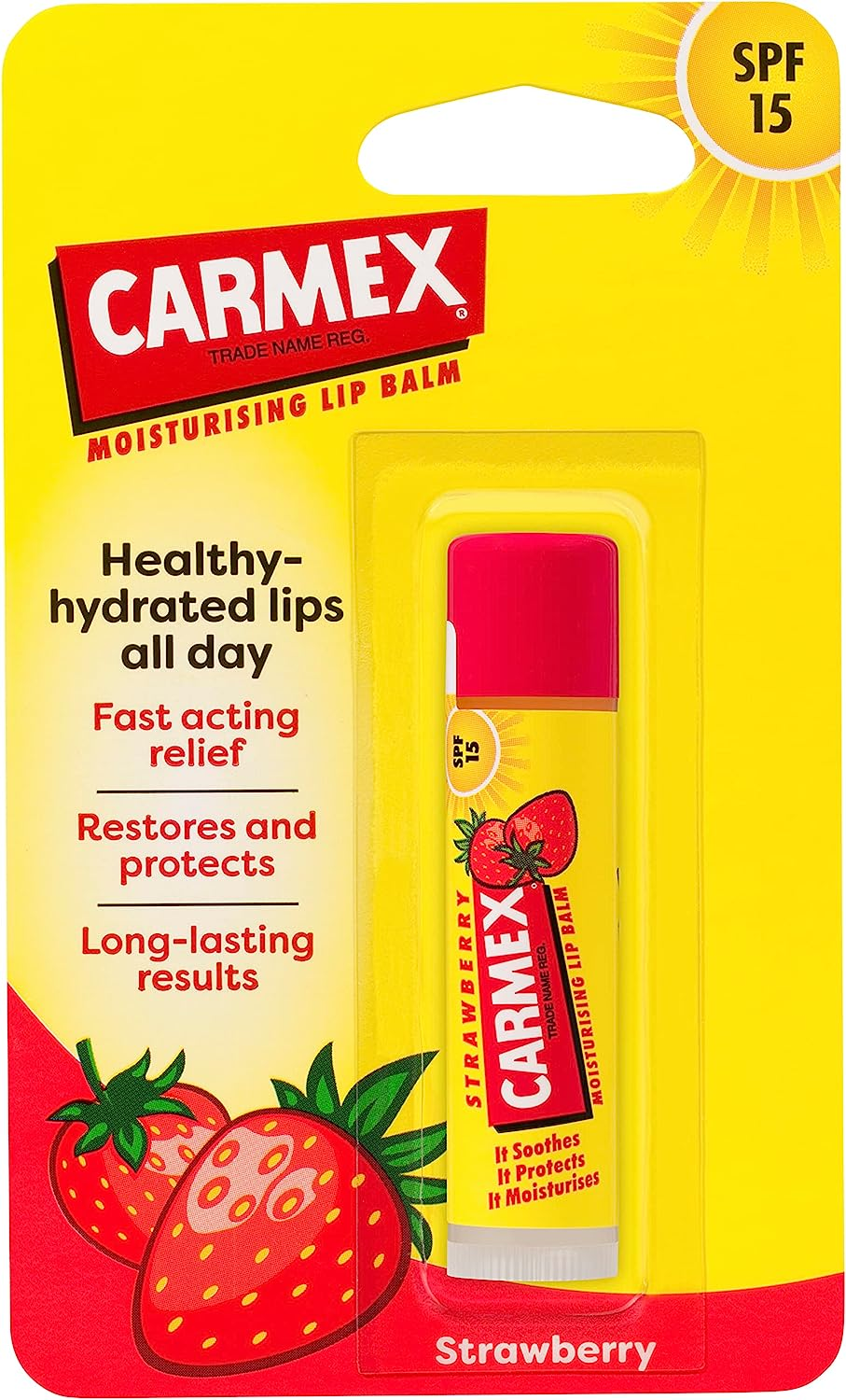 Carmex Strawberry Click Stick SPF 15, 4.25G image number 2