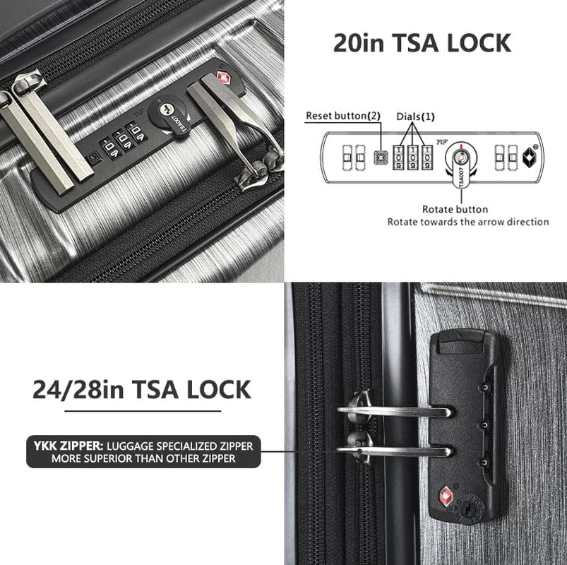 Luggage Set 2 Piece 20/28, 20 Inch Carry-On with Front Laptop Pocket & Expandable 28 Inch Luggage, ABS+PC Lightweight Hardshell Suitcase with Spinner Wheels, Silver Grey image number 1