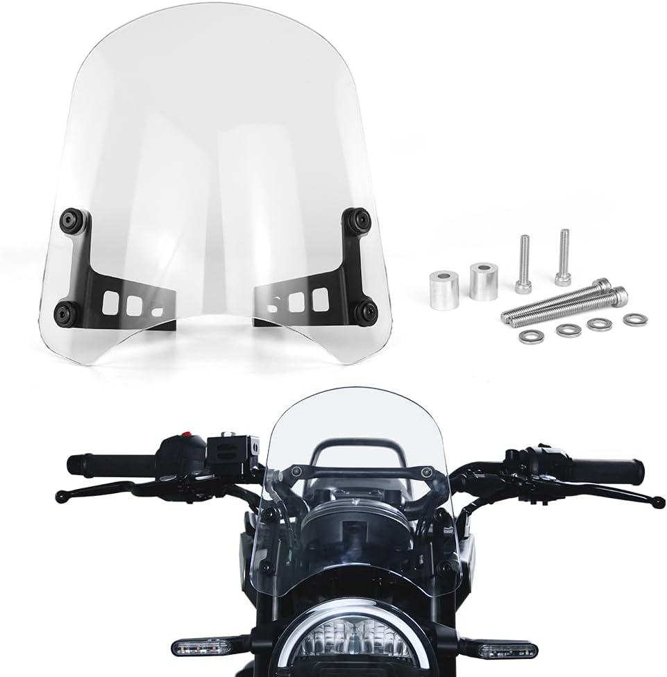Motorcycle Windshield Windscreen Fit for Husqvarna Vitpilen/Svartpilen 401 2017-2023 Motorcycle Windscreen with Bracket (Gray)