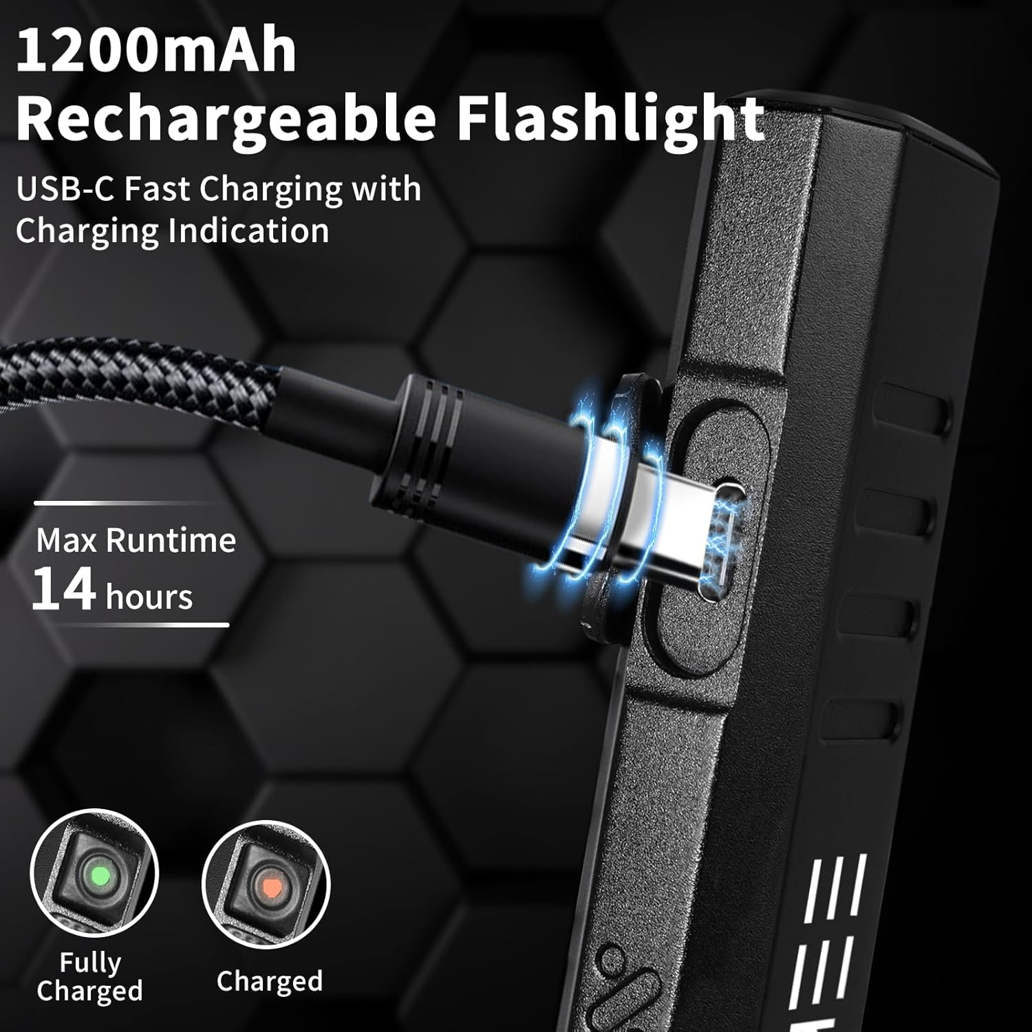 Kunhe USB Torch LED Rechargeable Flat Handy 800 Lumen Flat Torch with Magnet, 1200 Mah Battery, 4 Modes, Perfect as an EDC Mini Light for Everyday and Emergency Use image number 5