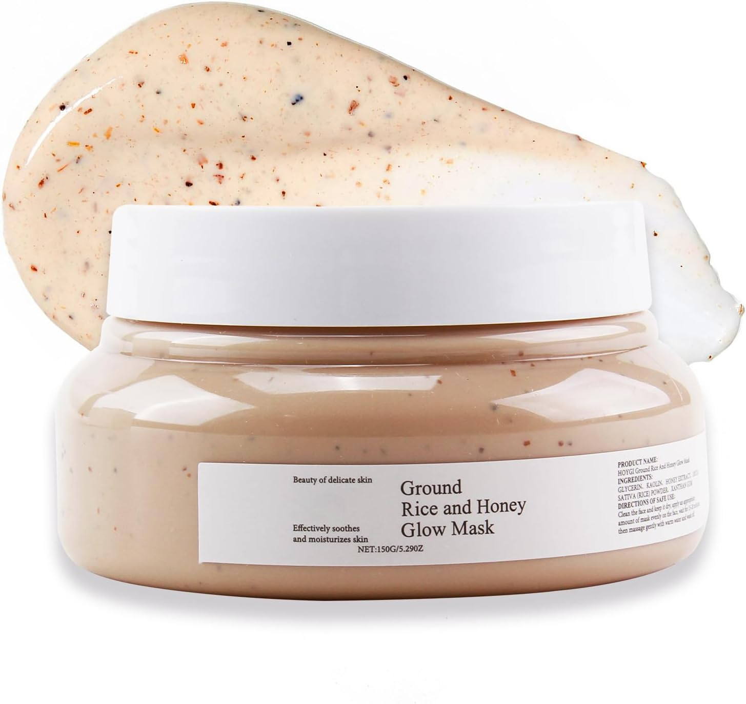 Ground Rice and Honey Glow Mask Exfoliating Mask,Moisturizing, Smooth Skin, Improve Facial Radiance, Pore Care Rice Masks for All Skin Types image number 6