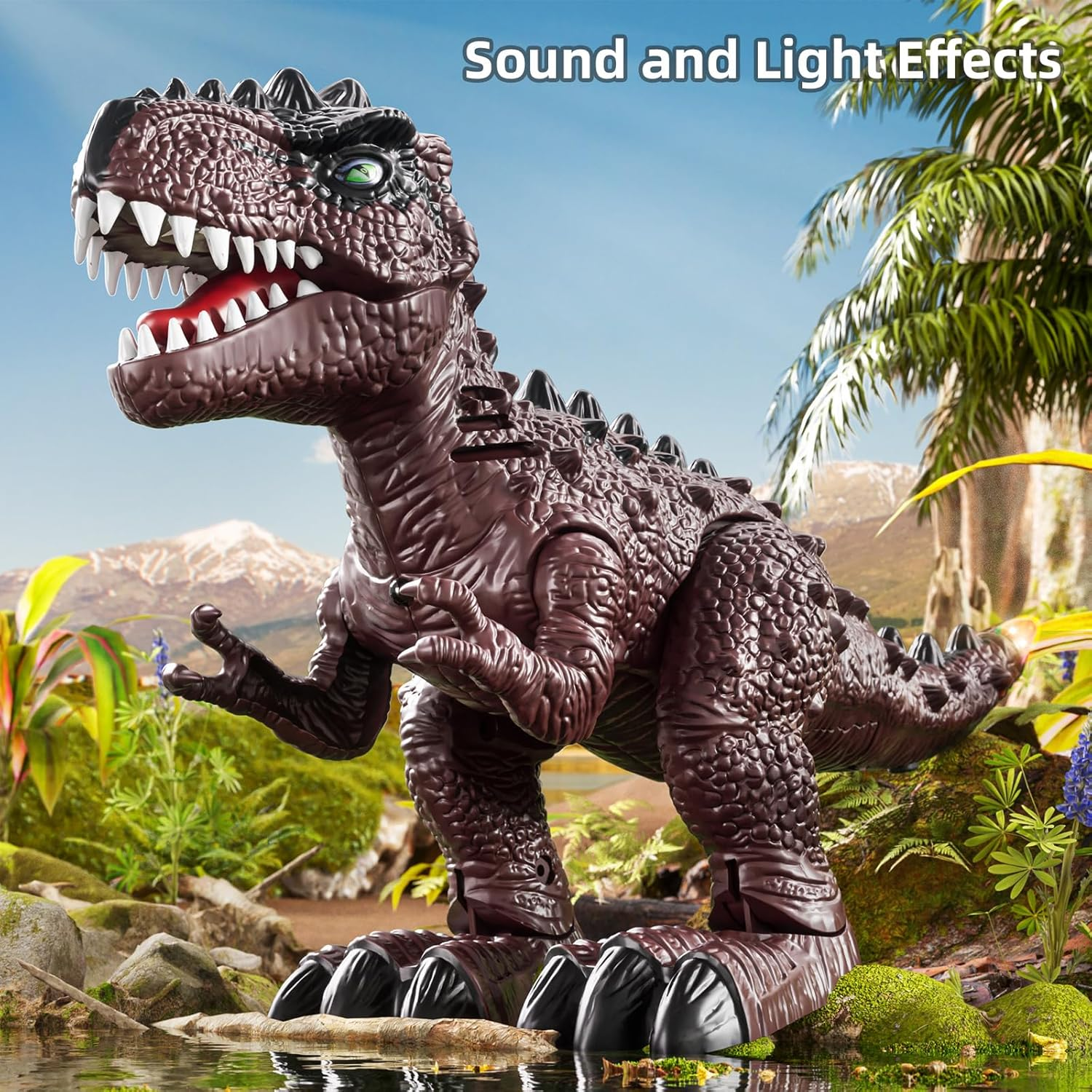 JUKUDAHU Electronic Walking Dinosaur Toys for Kids 3 4 5 6 7 8 Years Old - Dinosaur Figures for Boys 4-7 5-7, Toddler Dinosaur for Kids 3-5 with Sound Light, Dinosaur Set, Birthday Gifts Boys Girls image number 6
