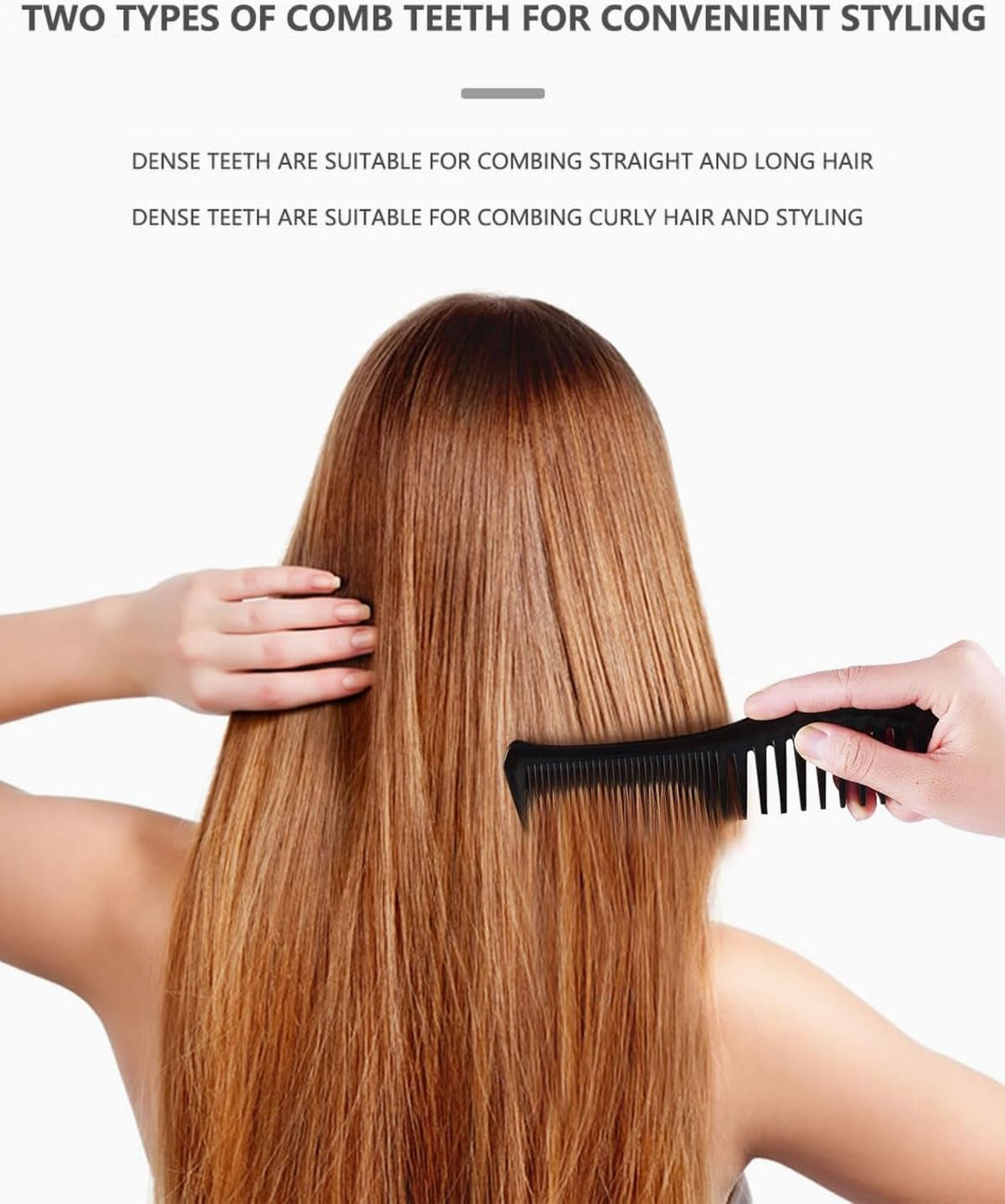 IPNSDON 2 Pieces Hair Comb Wide Teeth Hair Comb Set Styling Comb Curling Comb Anti-Static Comb with Wide Teeth Hair Styling Tool Suitable for Daily Comb Hair image number 3