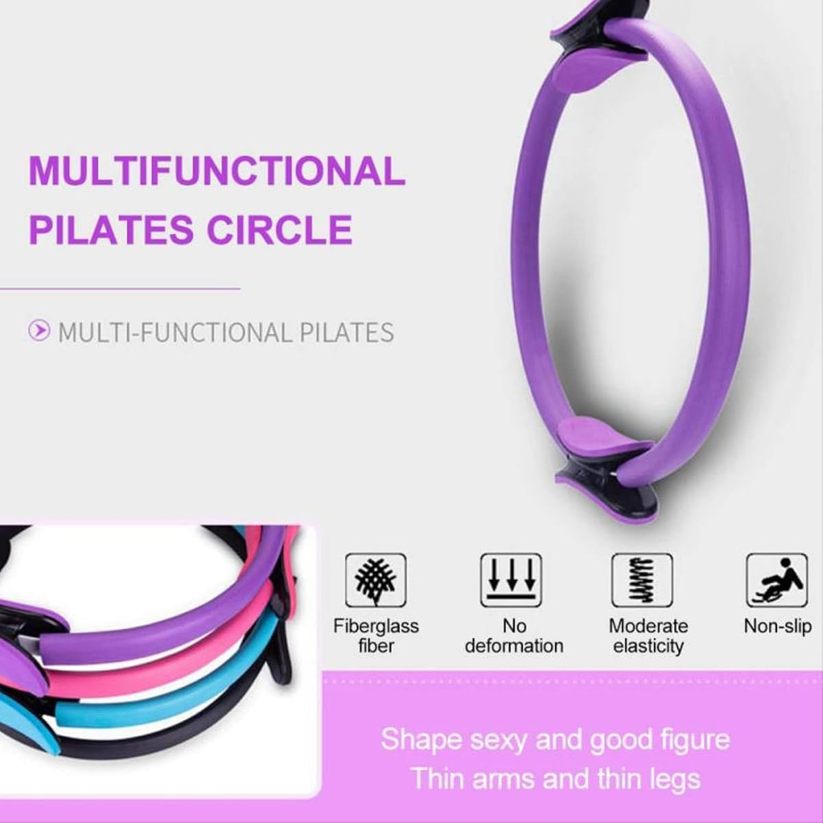 AIMALL Yoga Ring Pilates Ring Magic Ring for Fitness &ndash; Durable Fiberglass with EVA, Pelvic Floor Muscle and Full-Body Workout Equipment image number 5