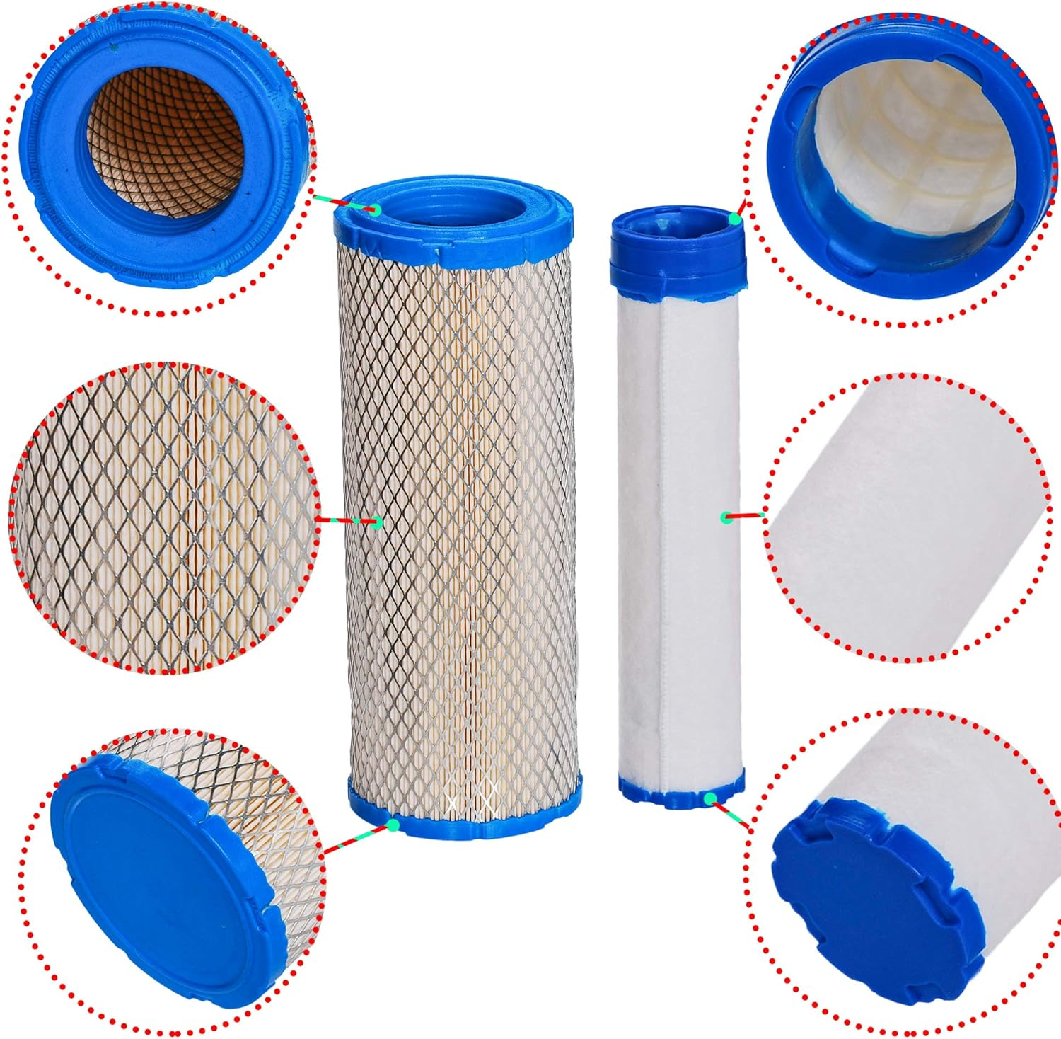 HIFROM Replacement for Air Filter & Pre Filter Cleaner Oil Filter Spark Plug Tune up Kit for Kawasaki FH601D FH680D FH721D FX651V FX691V FX730V 25 HP Engines Replacement for 11013-7020 49065-7010 image number 6