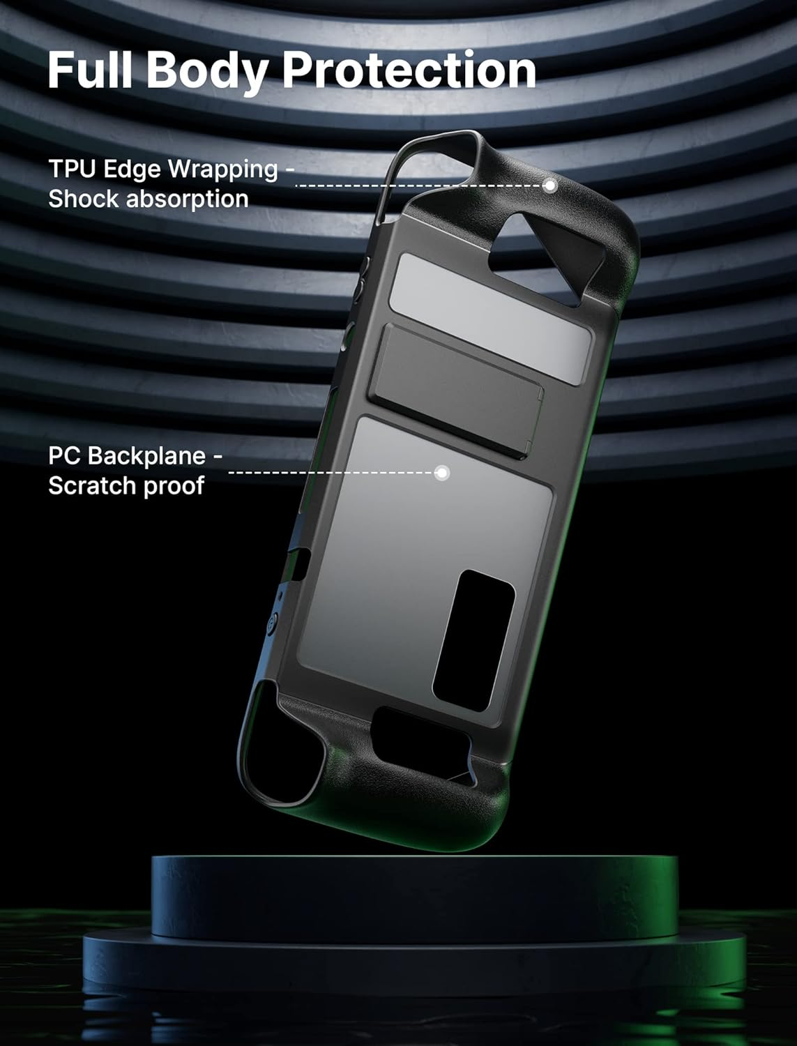 JSAUX Kickstand Case Compatible with Steam Deck/Oled, PC0105 Upgrade the Adjustable Angle Stand for Steam Deck Cover TPU Protective Case, Shock-Absorption, Non-Slip and Anti-Scratch Design