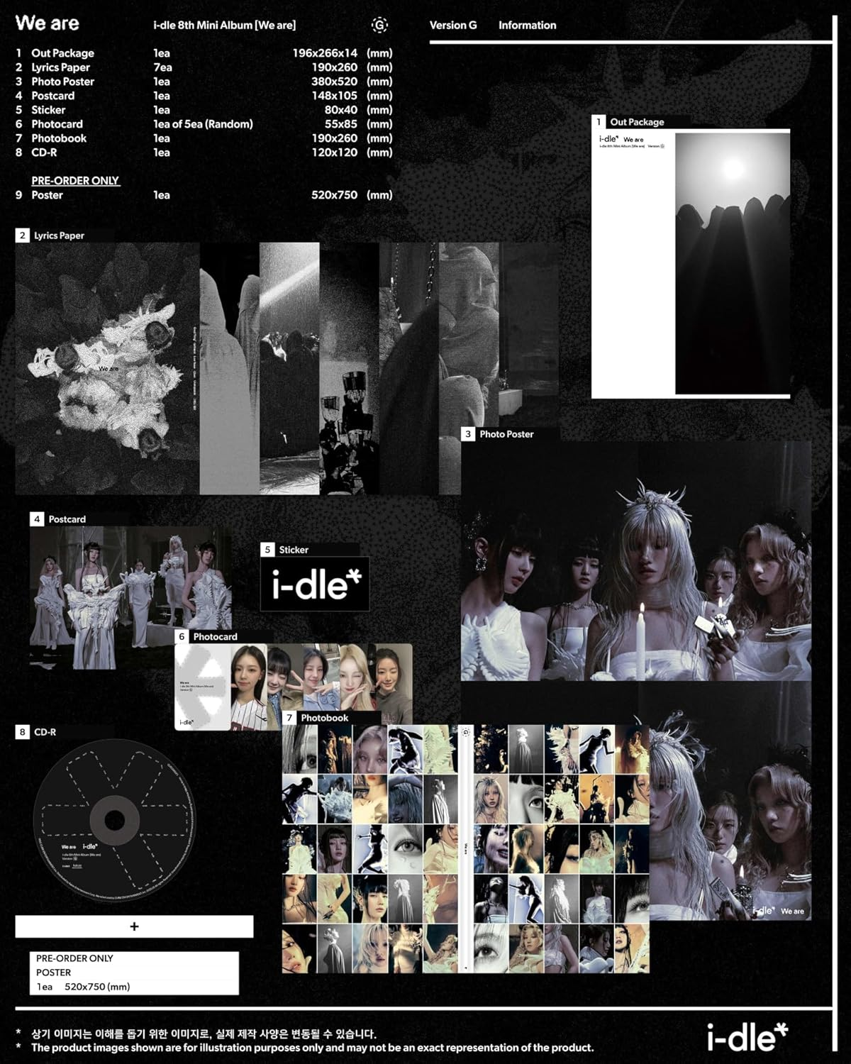 I-Dle We Are 8Th Mini Album with Tracking Sealed IDLE (2 Version Set(1 Standard+1 Jewel)) image number 1