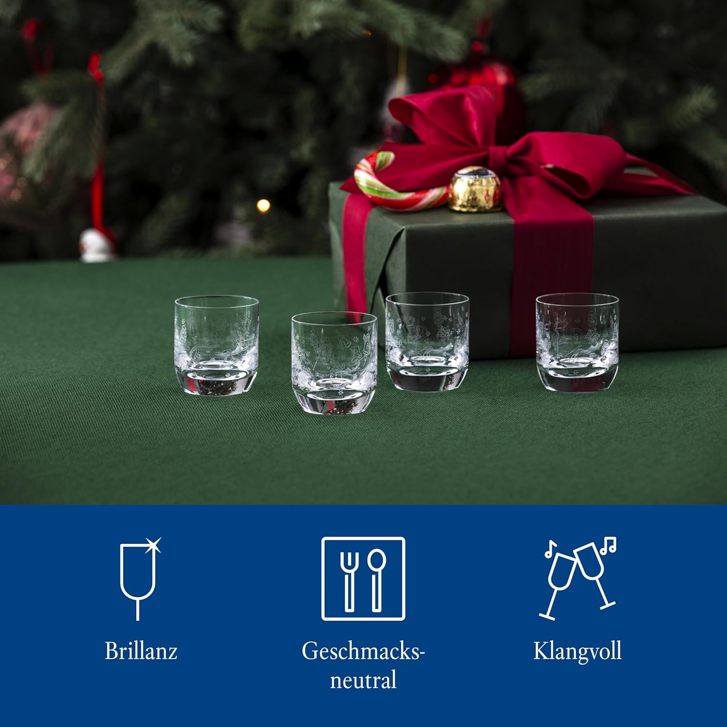 Villeroy & Boch - Toy'S Delight Shot Glass Set of 4, Clear, Dishwasher Safe, Shot Glasses Set, Christmas Glasses, Shot Glasses, Liquor Glasses, Glasses with Christmas Motif, Crystal Glass image number 3