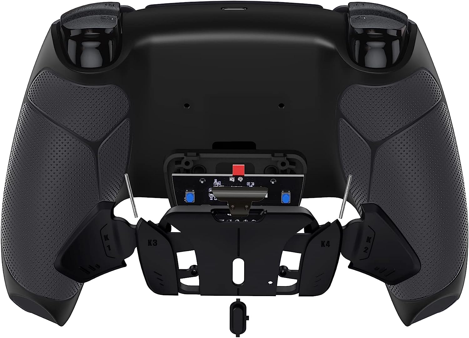 Extremerate Black Rubberized Grip Programable RISE4 V3 Remap Kit for PS5 Controller BDM-030 040 050, Upgrade Board Redesigned Bottom Shell 4 Back Buttons Set - Black image number 3