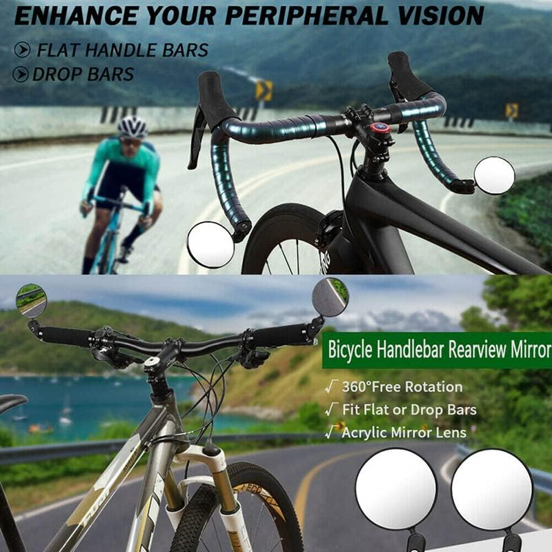 AIMALL 360&deg; Adjustable MTB Mountain Bike Rearview Mirror, Foldable Handlebar Convex Rear View Mirror for Cycling Safety, Fits 0.69-0.87 Inch (17.4-22Mm) Handlebar Diameter image number 6