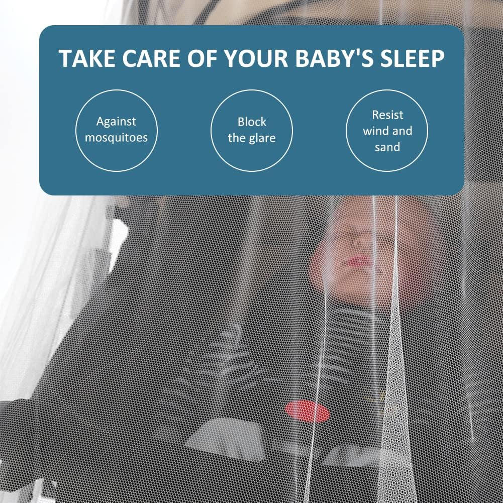 Universal Mosquito Net, Universal Insect Protection, Pram Hook, Breathable Fly Net, Pram Mosquito Net, Insect Protection, Mosquito Net, for Prams, Travel Cot, Baby Beds, Tear-Resistant and Washable image number 4