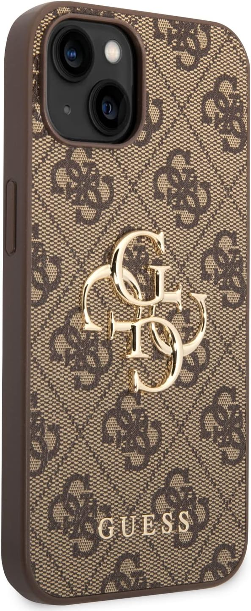 Guess Phone Case [Official Licensed] by CG Mobile | PU Leather Case with 4G Metal Logo | Shock Absorption Protective Case/Cover Compatible with Iphone 15 (6.1-Inch) 2023 - Brown image number 1