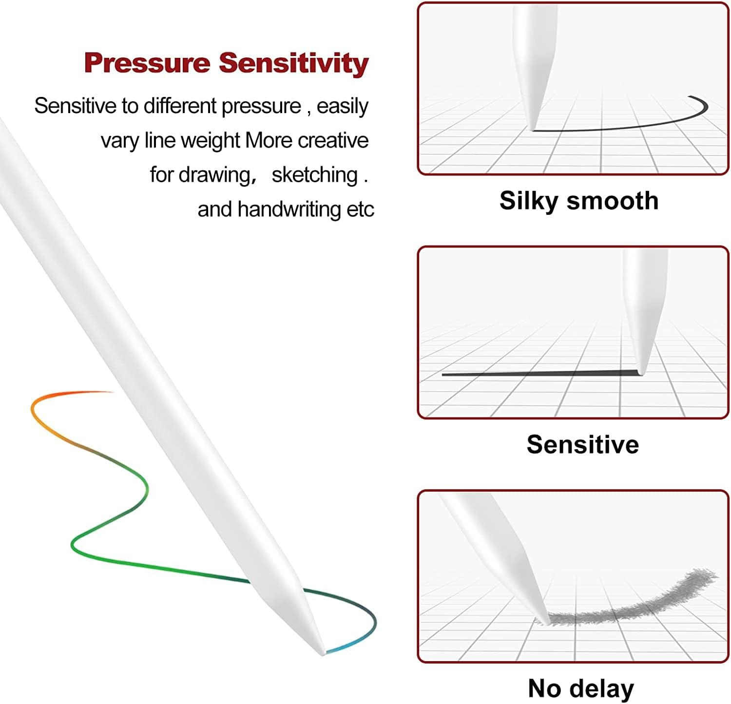 【5 Pack】 Tips for Apple Pencil Tips,Replacement Pen Nibs,Compatible with Apple Pencil 2Nd Gen& 1St Gen,High Sensitivity and Durable Pencil Tips for Ipad&Ipad Pro&Ipad Air Pencil, White image number 2