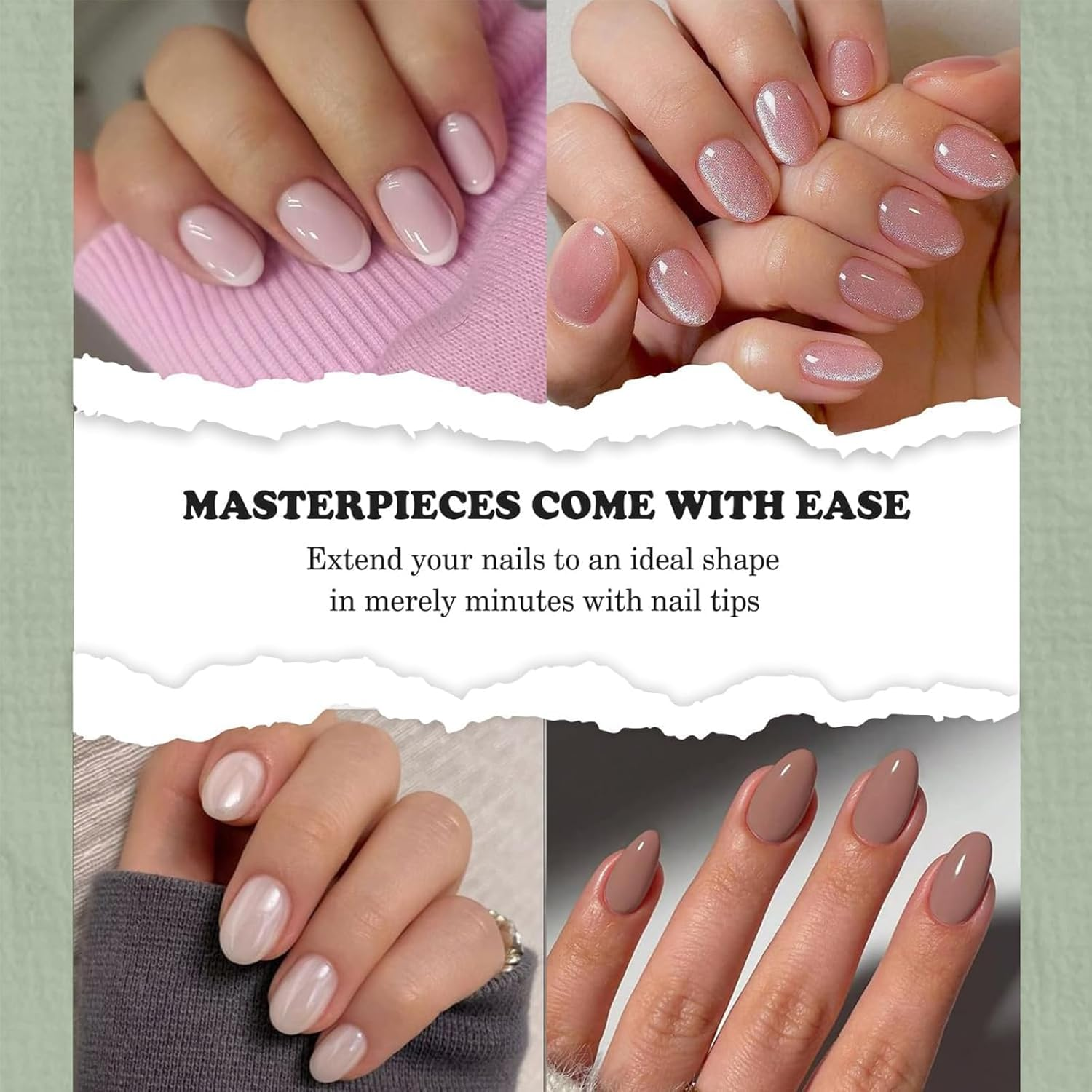 Gaivek 600 Pcs Short Almond False Nail Tips, Full Cover Gel Nail Extensions, Pre-Shaped Press-On Nails Kit, for DIY Manicure and Salon Use, 10 Sizes image number 4