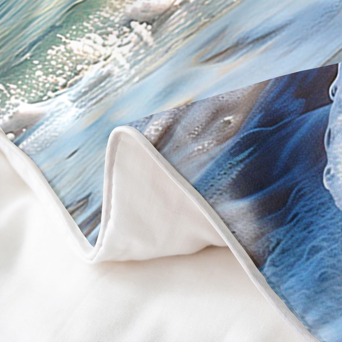 100% Cotton Beach Ocean Duvet Cover 135 X 200 Cm Sea Wave Starfish Shell Bed Linen Set Sunrise Sunset View Scene Bed Linen Hawaii Sea Coast Summer Coast Seascape Bed Set image number 2