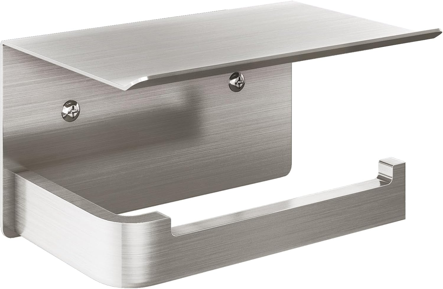 Gypie Toilet Paper Holder with Phone Shelf, Brushed Nickel Toilet Paper Holder Wall Mount, Rustproof Stainless Steel Bathroom Storage - Brushed Nickel image number 3