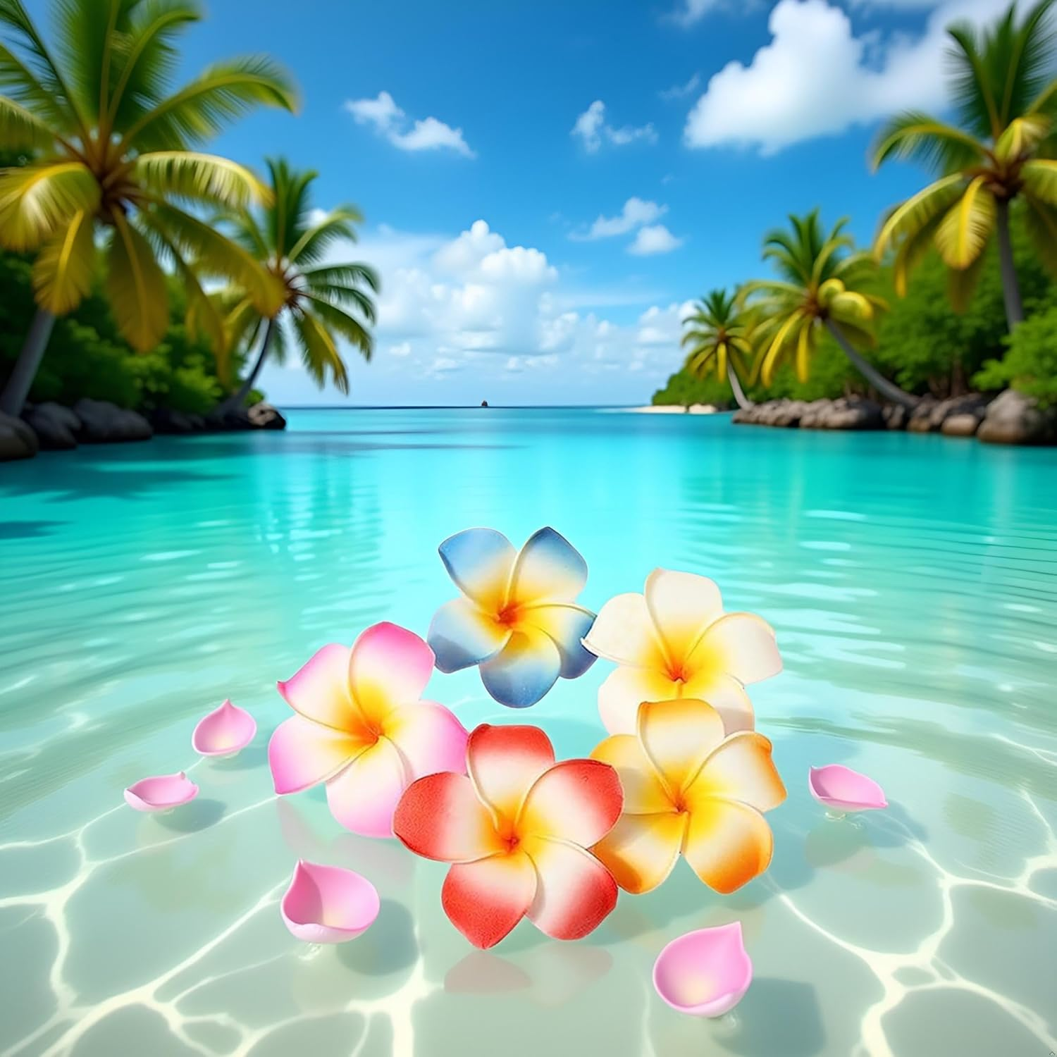 10 Pcs Multicolor Hawaii Plumeria Flower Clips Hawaiian Flower Hair Barrettes Beach Party Hair Clips Artificial Tropical Flower Hairpins for Beauty and Personal Care Wedding 7Cm image number 2