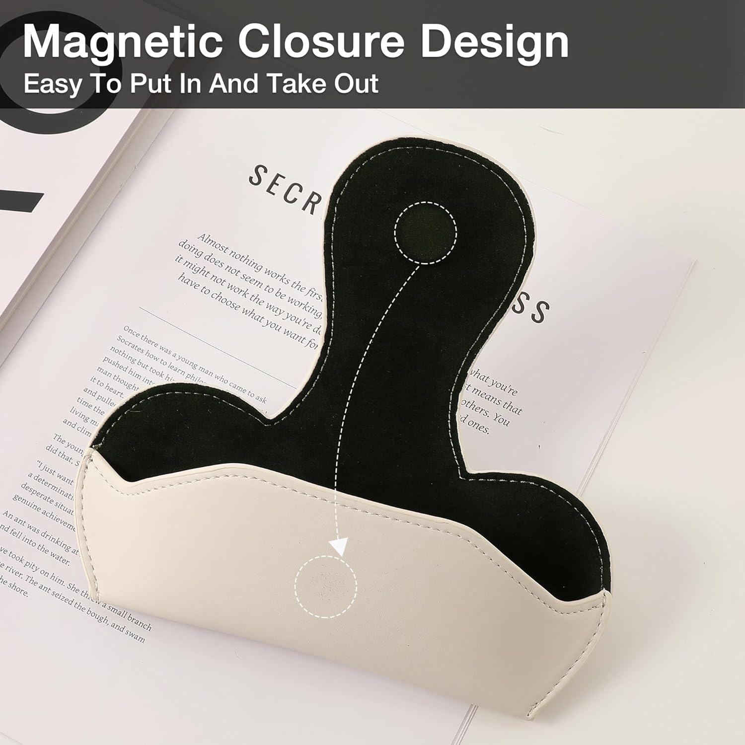 KINIVA Sunglass Clip for Car Visor,Car Sunglass Holder,Magnetic Glasses Case for Car Accessories Organizer - Burgundy image number 7