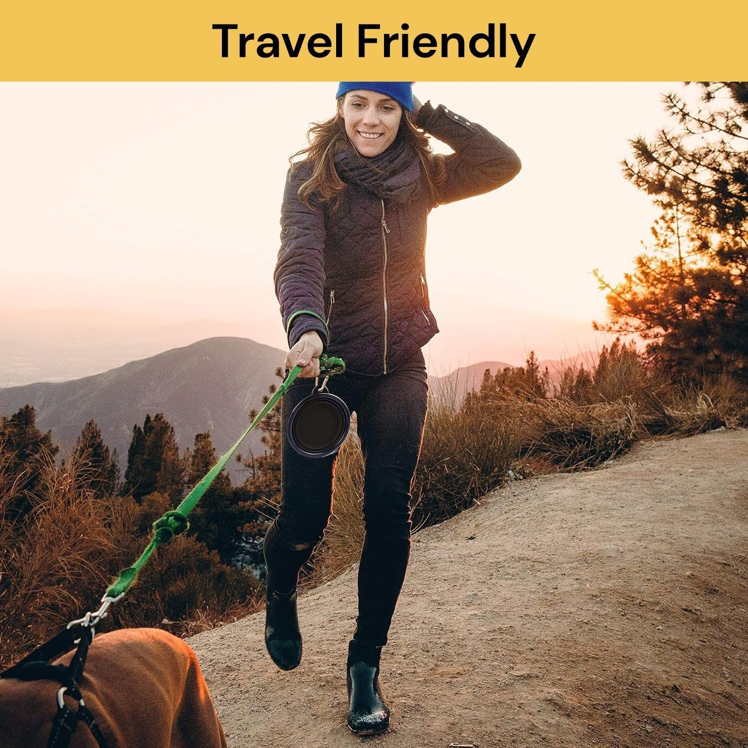 Portable Silicone Pet Bowl, Foldable Expandable Water Feeding Travel Bowl Cup Dish for Pet Dog Cat Food Water Feeder for Travel Camping or Out Door Portable Cup Dish (Black) image number 6