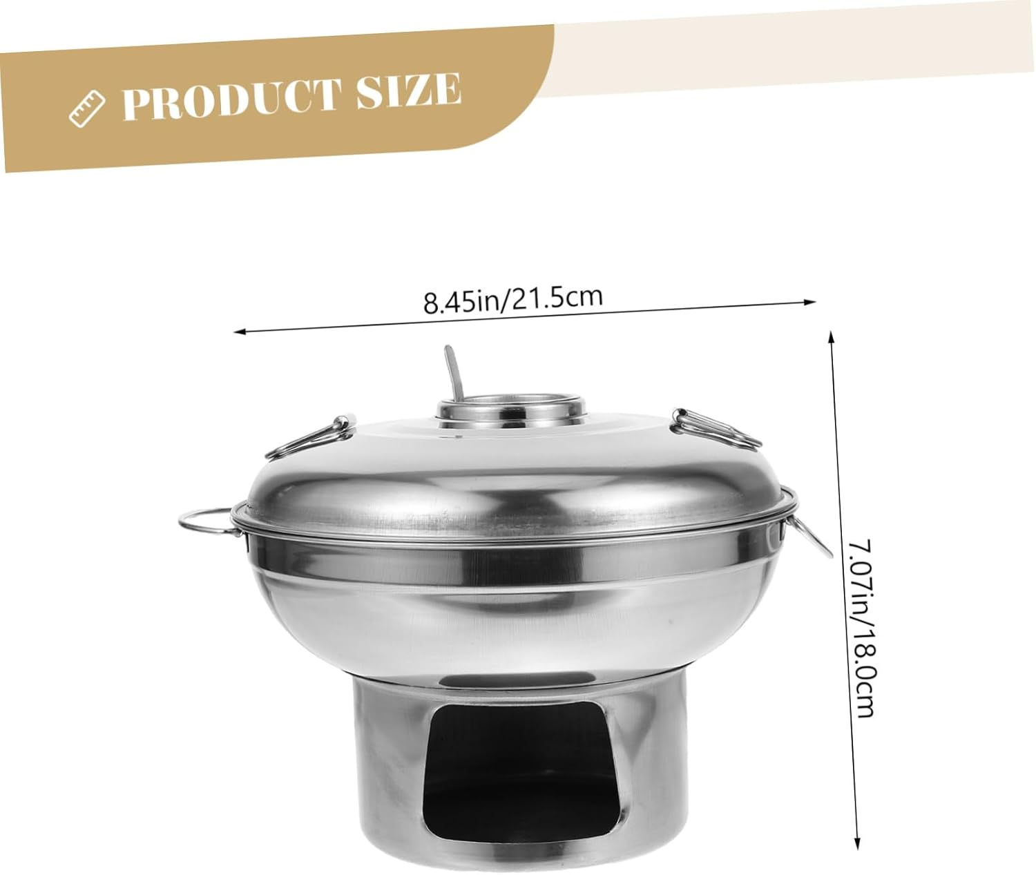 Thickened Alcohol Pot 20Cm Household Hot Pot Cooking Accessories Double Handle Cookware Rapid Heat Transfer Safe to Use for Outdoor Indoor image number 5