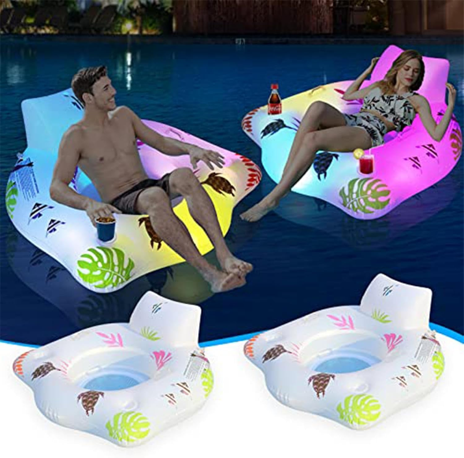 Pool Air Bed | Floating Pool Mattress | Inflatable Swimming Pool Lounger | Perfect for Individuals or Families Looking to Unwind and Soak up the Sun Warm Summer Days image number 1