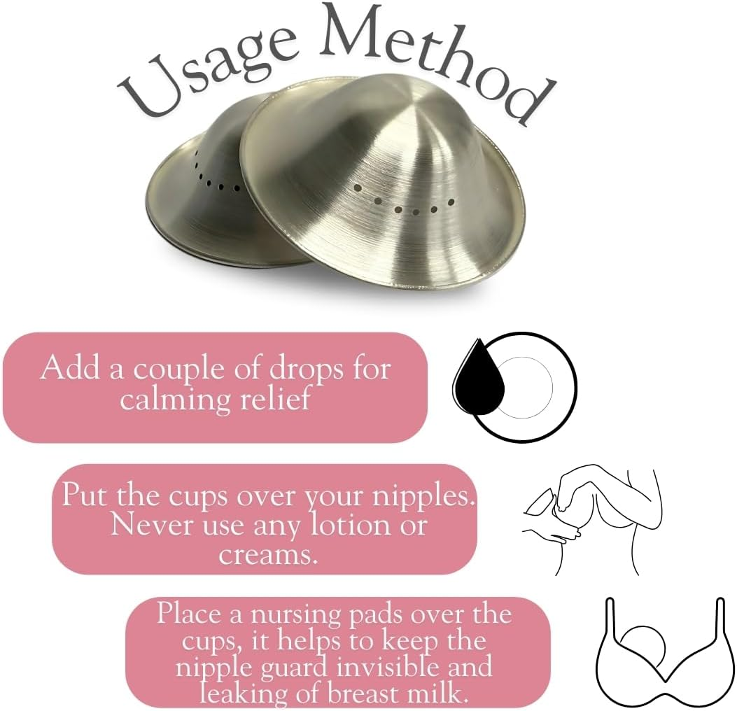 Original Breathable Soothing Silver Nursing Cups&ndash;Silver Nipple Shields for Breastfeeding-Nipple Covers Breastfeeding-Nipple Shields for Nursing Newborns-Breastfeeding Essentials-Healing Cups (Extra Large) image number 2