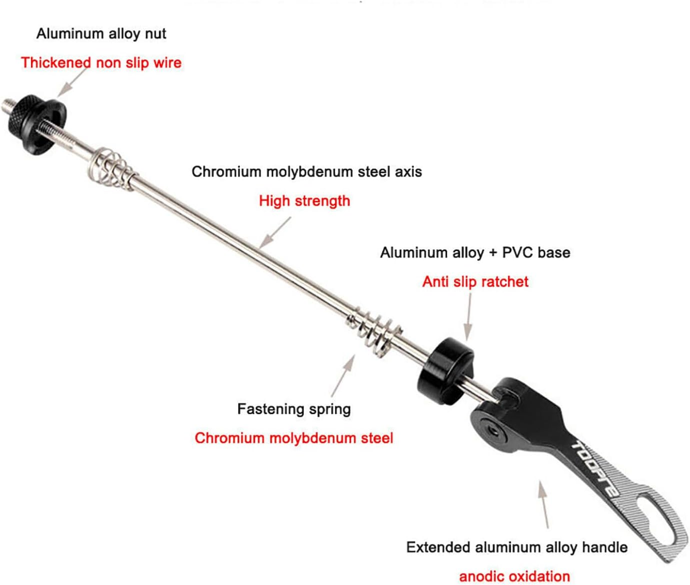 Aluminium Alloy Mountain Road Bike Bicycle Wheel Hub Quick Release Skewers image number 3