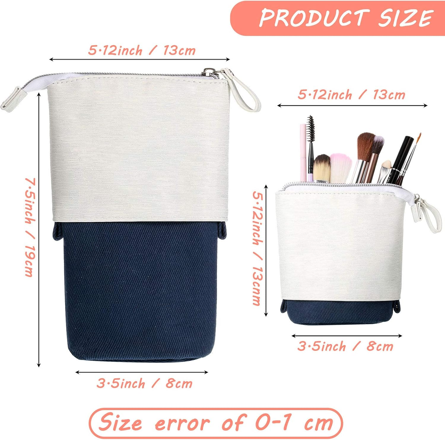 4 Pieces Telescopic Pencil Case with Keychain Telescopic Pen Holder Transformer Stand Store Pencil Pouch Bag Stationery Pencil Case Box Storage Organizer Makeup Bag for School College Office Supplies