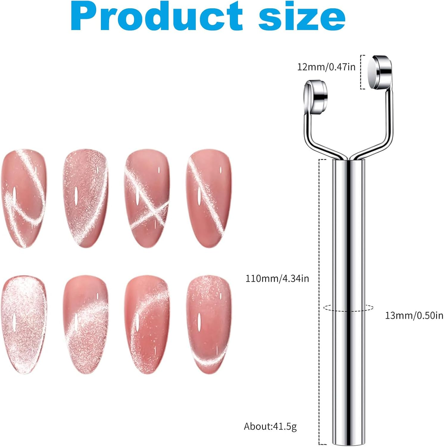 3 in 1 Cat Eye Nail Magnet,Y-Shaped Double Head Magnetic,Powerful Force Magnet for Salon Studio Home Manicure, Multifunctional Gel Nail Polish Magnet Design Tool,3D Nail Art Accessories image number 3