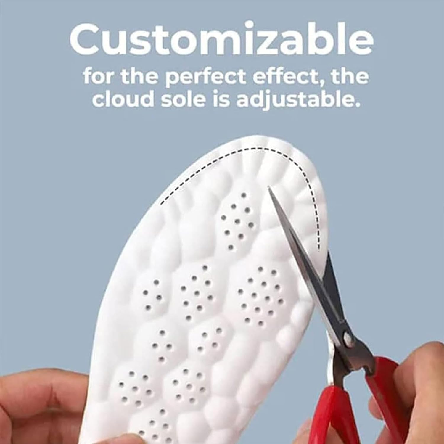 2 Pairs Memory Foam Steppers Insoles with Arch Support for Women Men, Comfort Massage Insoles Replacement Shoe Inserts for Trainers Sneakers Sports Shoes Work Boots and Walking Shoes(41-42) image number 5