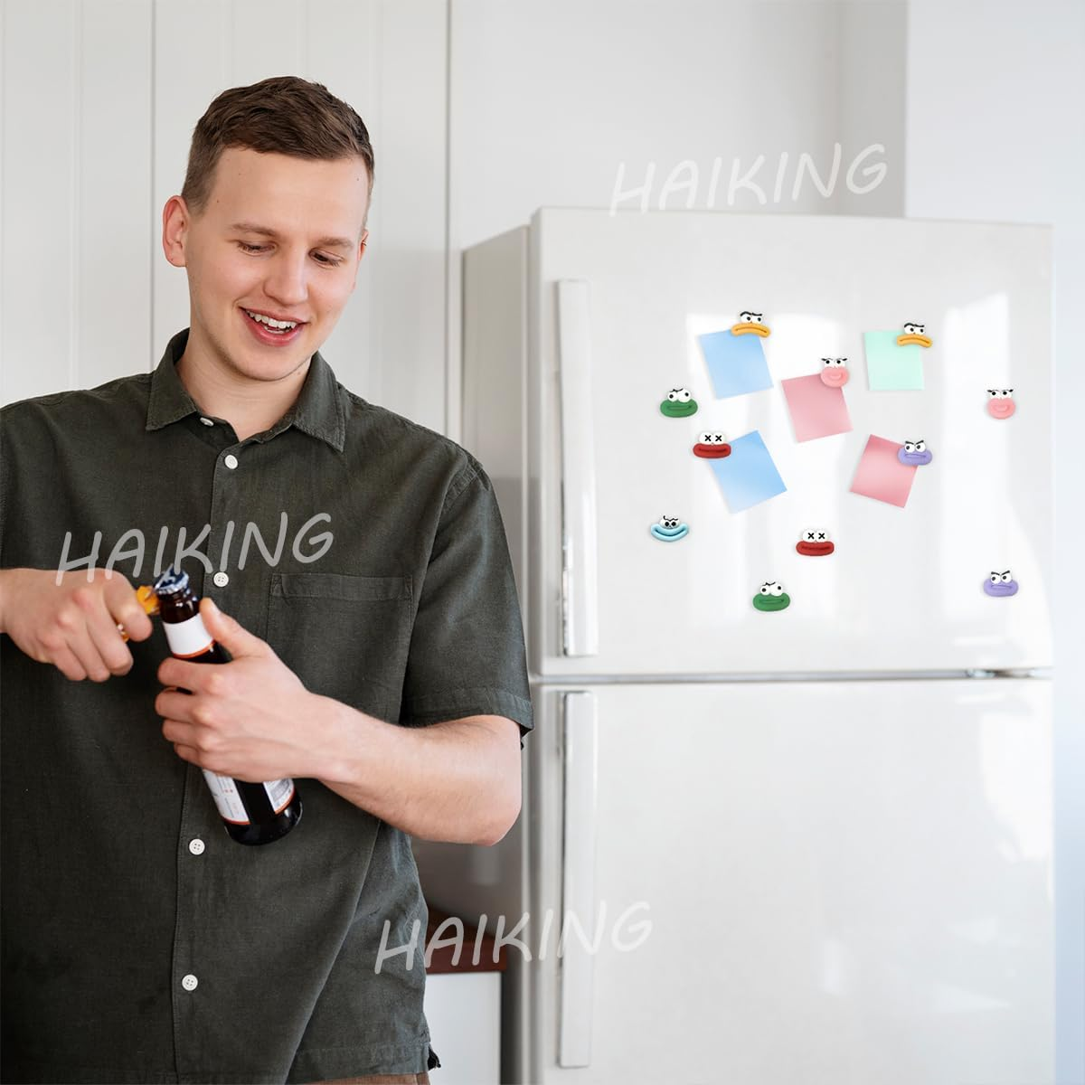 HAIKING Funny Fridge Magnets, 12 PCS 3D Cartoon Decorative Magnets for Refrigerator, Locker, Whiteboard (6 Colors) image number 6