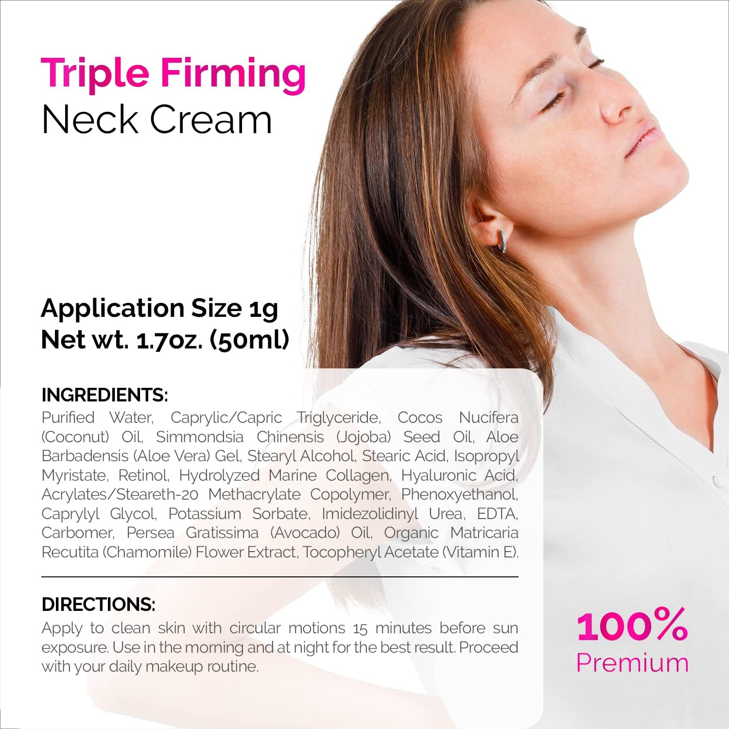 ACTIVSCIENCE Neck Firming Cream, anti Aging Moisturizer for Neck & D&eacute;collet&eacute;, Double Chin Reducer, Skin Tightening Cream 1.7 Fl Oz. image number 6