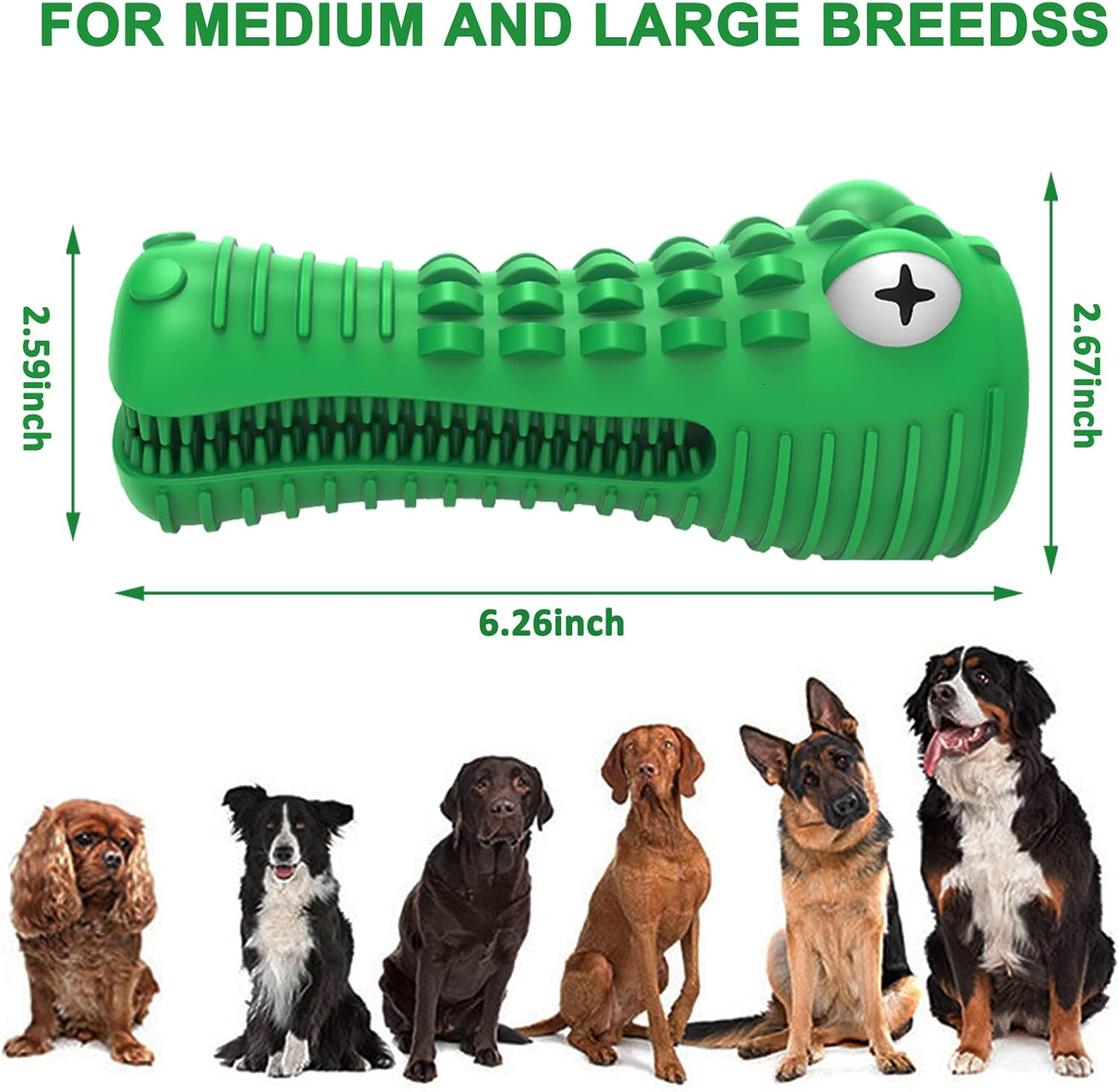 Dog Toys for Aggressive Chewers, Toothbrush for Old or Young Pet, Dog Chew Toys Made with Toughest Natural Rubber ,Durable Squeaky Dog Toys image number 2