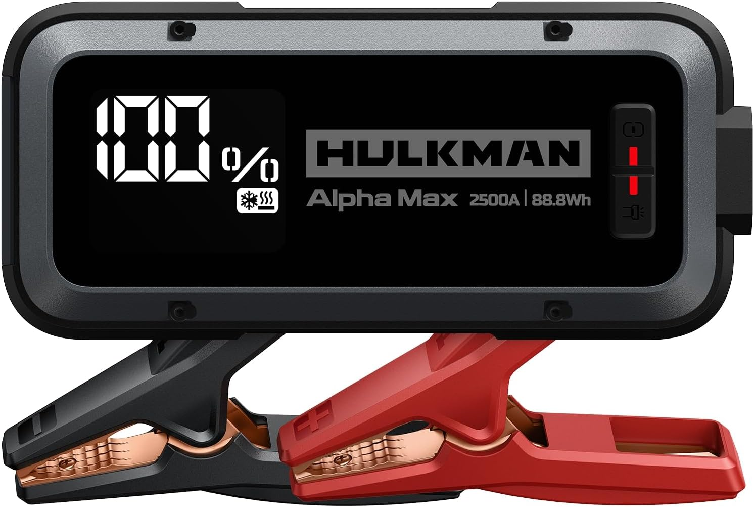 Hulkman Alpha Max Space Gray, 2500A 88.8Wh Car Battery Jump Starter with -40℉ Pre-Heat Tech, 12V Portable Jump Box, 3.3" LED Display Jump Pack, Jumper Cables for up to 9.0L Gas and 6.5L Diese Engines image number 2