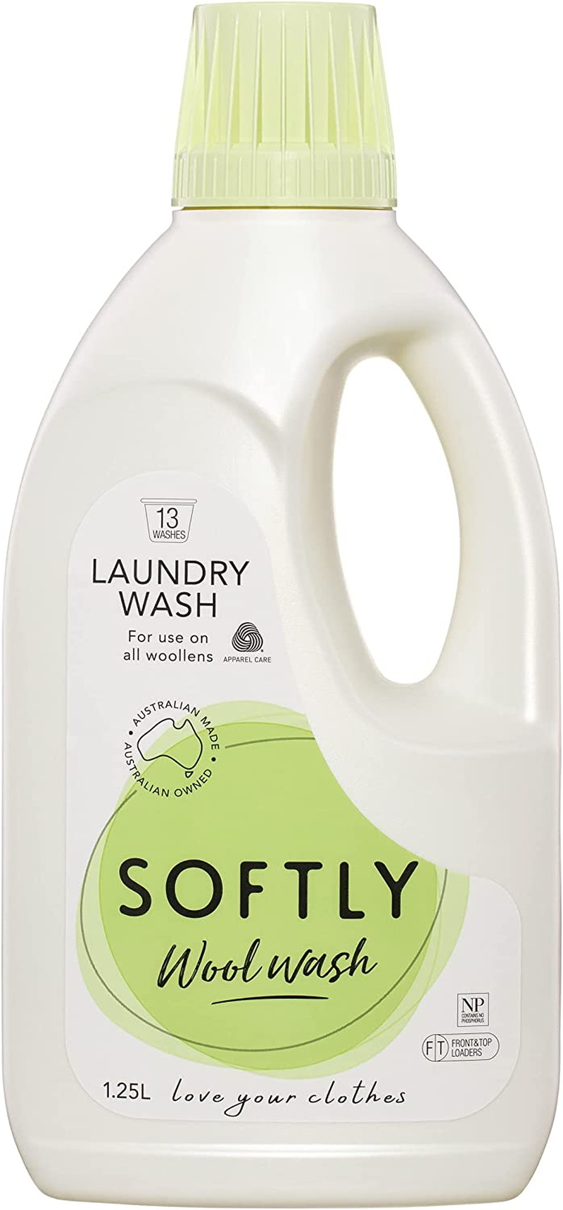 Softly Wool Wash Fabric Solution, Eucalyptus, 1.25 L image number 2