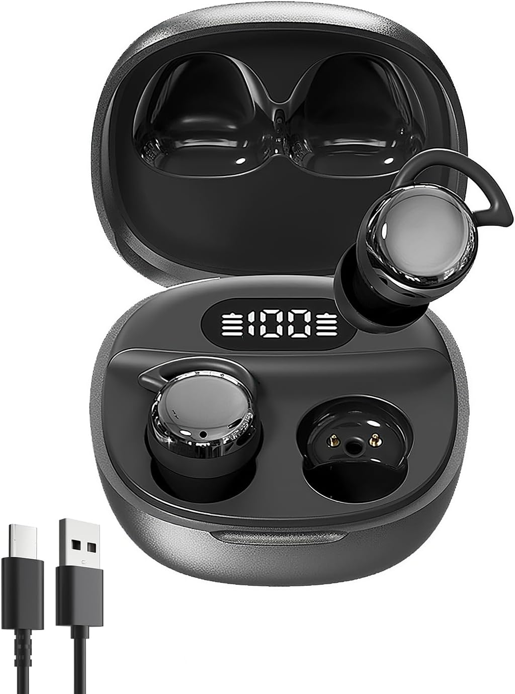 Sleep Earbuds Bluetooth 5.4 Headphones in Ear Noise Cancelling Mic Mini Ear Buds for Side Sleeping Waterproof Wireless Earphones with Hifi Stereo Sound for Travel Insomnia Relaxation with Charge Case image number 1