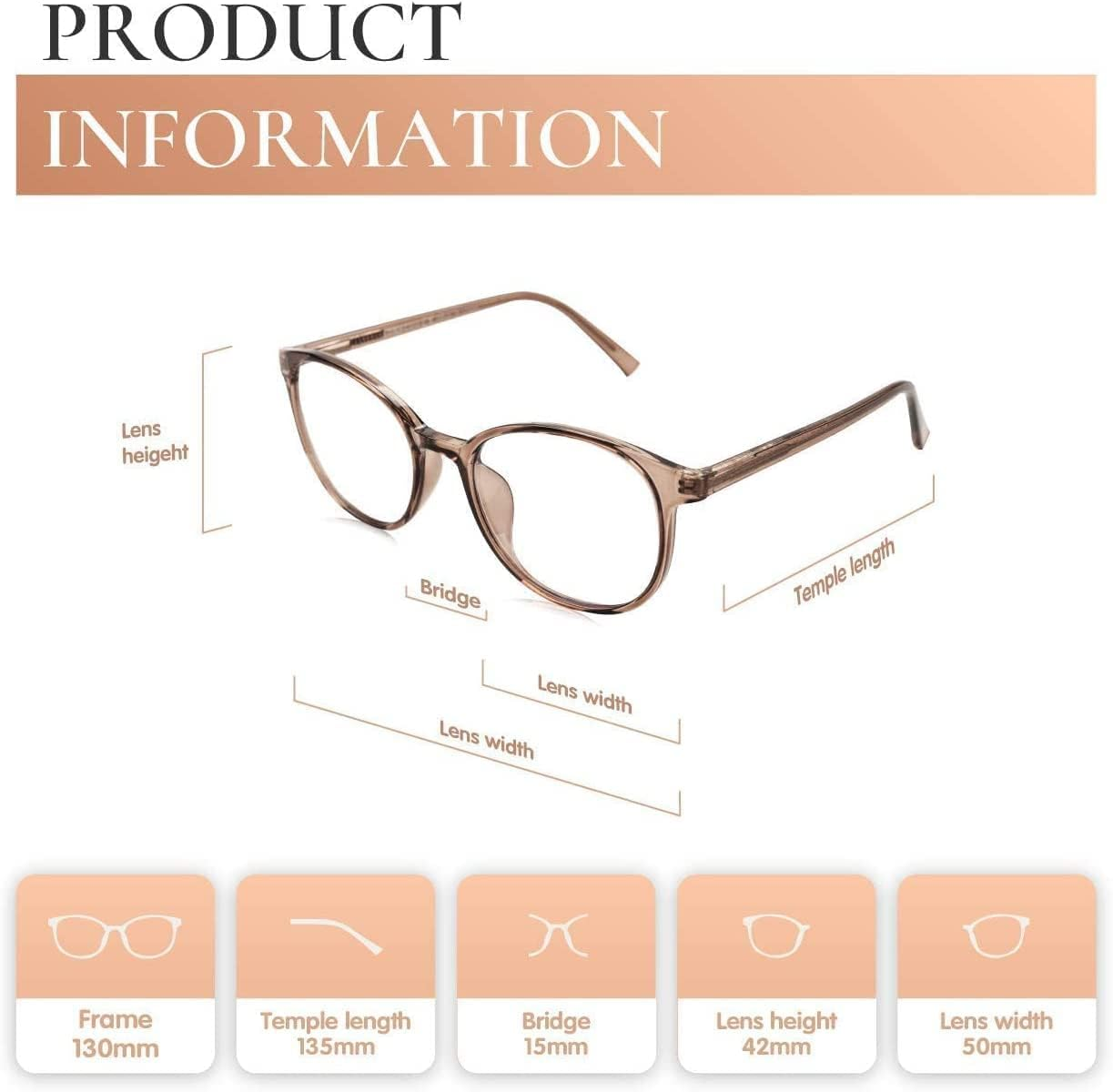 OPTOFENDY Blue Light Blocking Glasses Women, TR90 round Gradient Computer Eyeglasses, anti Eyestrain Eyewear - Clear image number 7