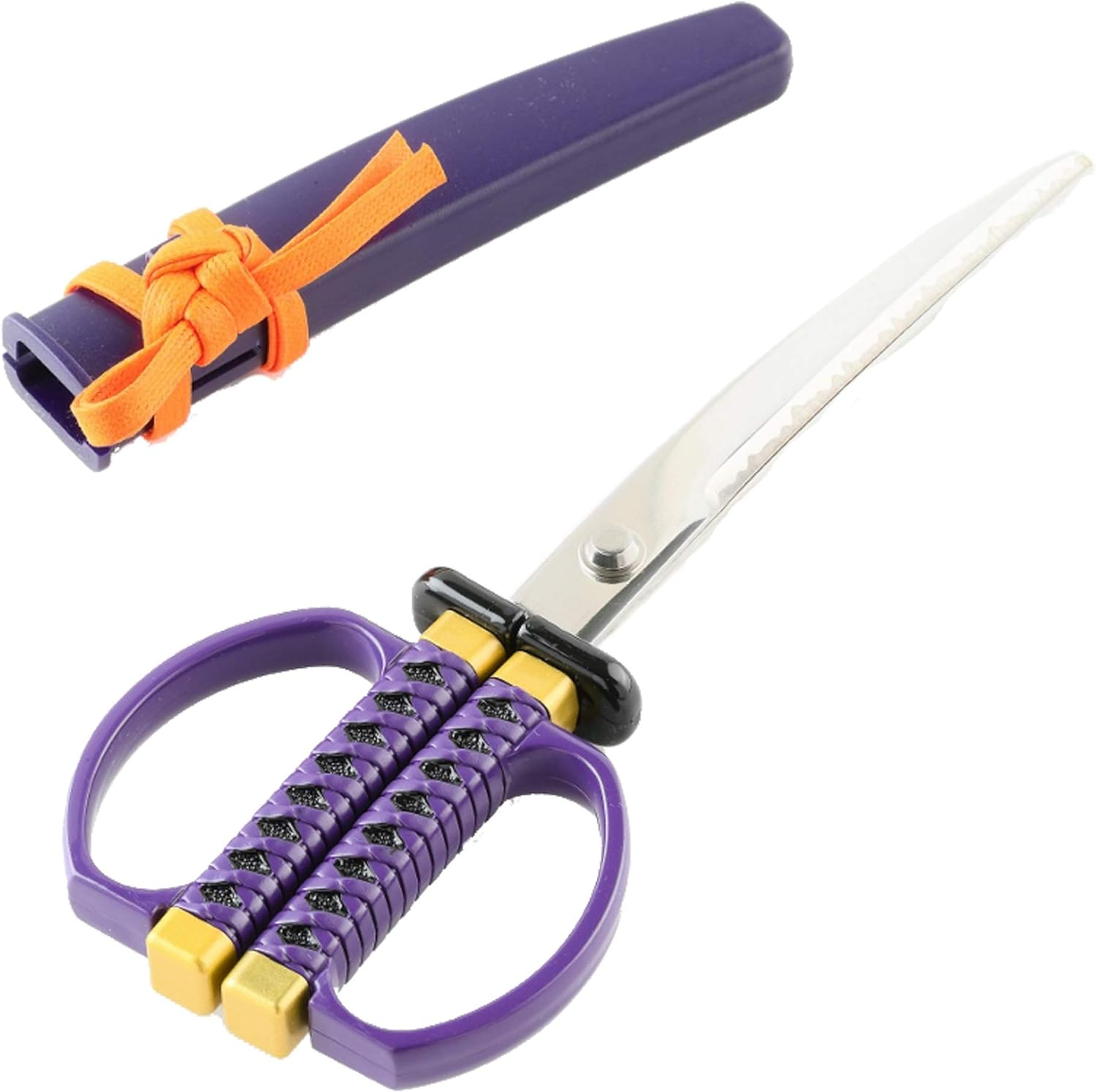 Traditional Japanese Design Sword Style Scissors with Cover (Purple) image number 1