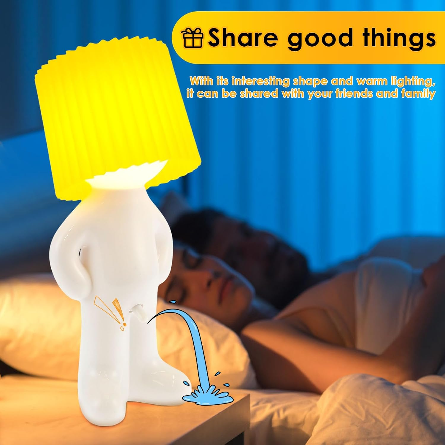 DJAPWPX Shy Boy Table Lamp, Creative Little Shy Man Lamp with Warm Light, Funny Bedside Night Light for Adults Men Women image number 1