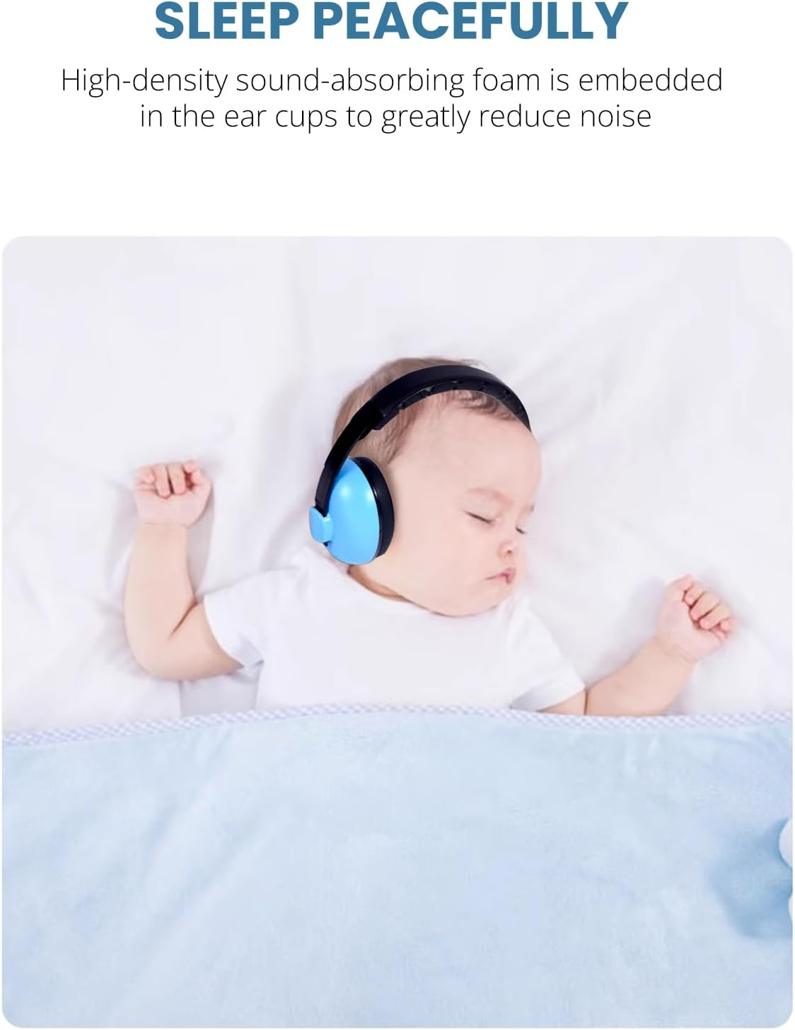 Baby Noise Protection Ear Muffs for Infants & Toddlers (0-3 Years), 26Db Hearing Protection, Ideal for Outdoor, Airplane, Sleep, Fireworks &ndash; Blue