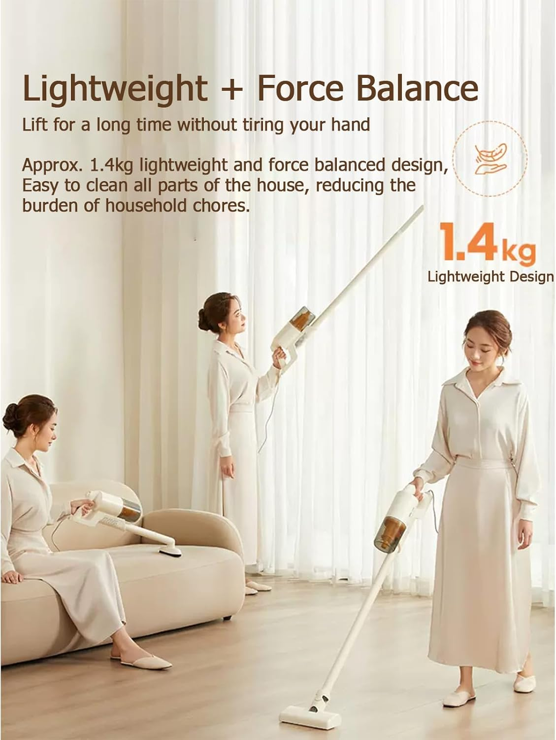 Techbear Corded Stick Vacuum Cleaner, 17Kpa Powerful Suction, 3-In-1 Ultra-Lightweight Vacuum Cleaner with Water Tank for Home Hard Floors Carpet Pet Hair Car (W/Au Adapter) image number 2