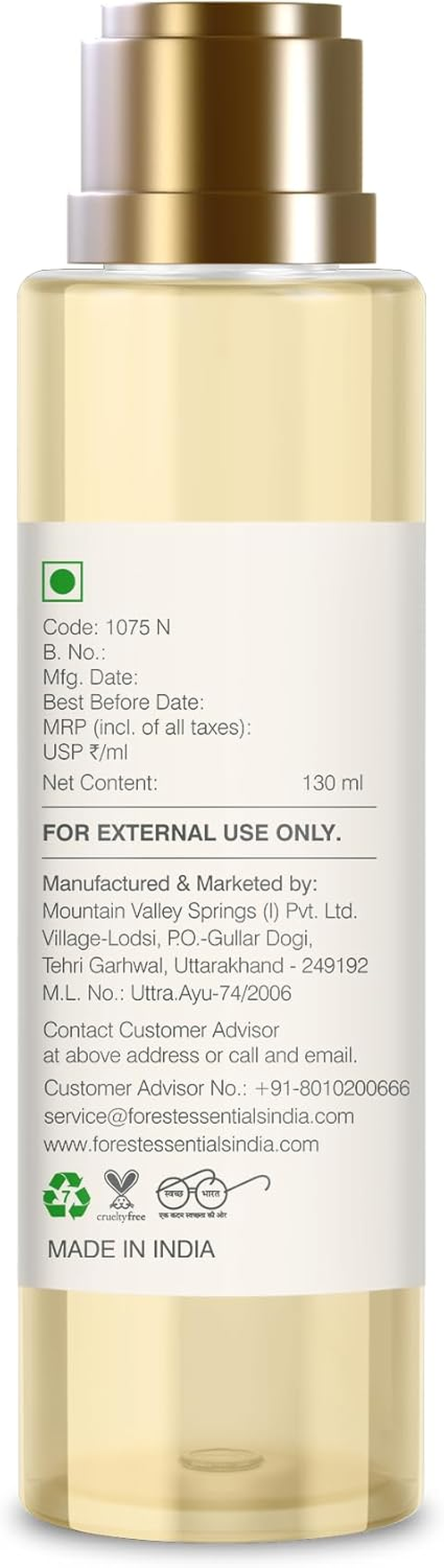 Forest Essentials after Bath Oil Oudh & Green Tea 130 Ml (Body Oil) image number 5