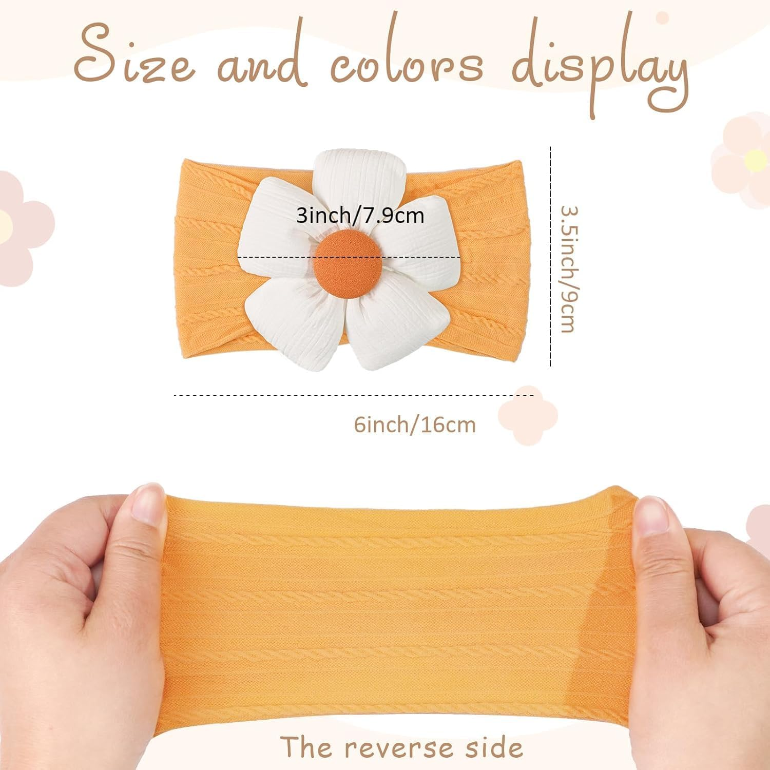 Baby Flower Headbands Baby Girls Flower Bows Nylon Head Wear Hair Accessories for Newborn Infant Toddlers