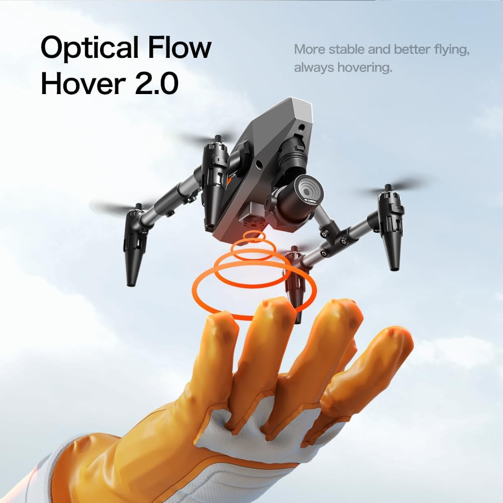 Bargainpop Foldable Mini Drone with HD Camera Dual Lens 2.4G Wifi FPV RC Quadcopter Optical Flow Localization Gesture Control with Carry Case Photography Drone with 3 Batteries image number 5