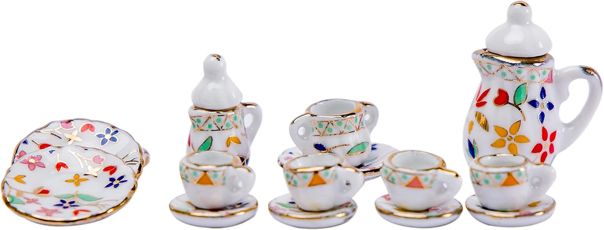 Miniature Dollhouse Accessories 1:12 Miniatures Stuff Realistic Mini Tableware Tea Cup Set DIY Decor Ornament for Miniature Dollhouse Kitchen Party Kit image number 1