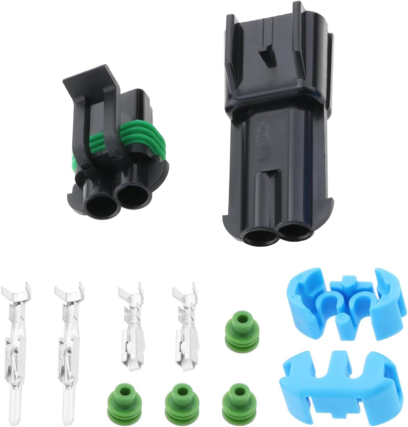 OTOTEC 1 Set 2-Way Metri-Pack Sealed 280 Series 30 AMP Automotive Connector for Most Automotive Marine Off-Road Agricultural Under-Hood with Terminal Waterproof Seal image number 1