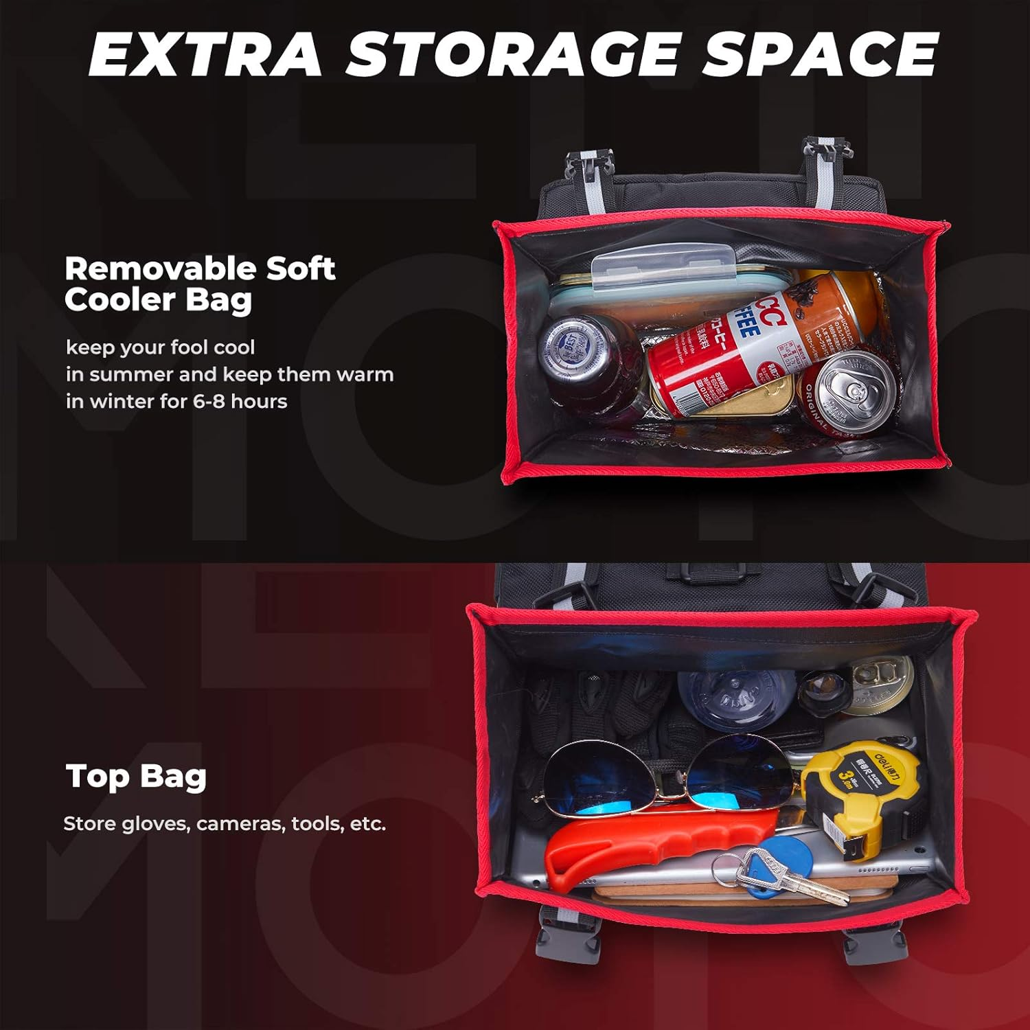 KEMIMOTO ATV Fender Bag, 130% Larger Waterproof Rear Storage Bags with Drink Holder, Detachable ATV Gear Bag Compatible with Polaris Sportsman Scrambler Fourtrax Can Am Grizzly Cfmoto Kawasaki Yamaha image number 1