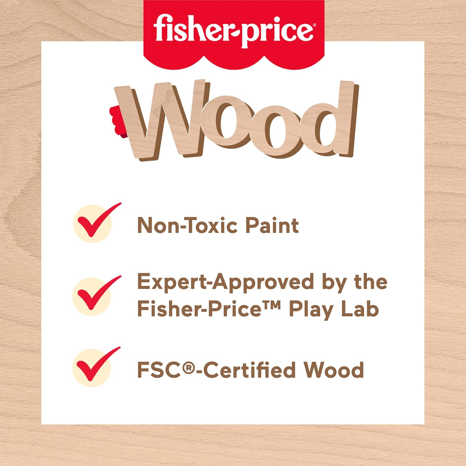 Fisher-Price Wood Preschool Game Domino Run Playset, 72-Piece Wooden Building Set for Kids Ages 3+ Years image number 1