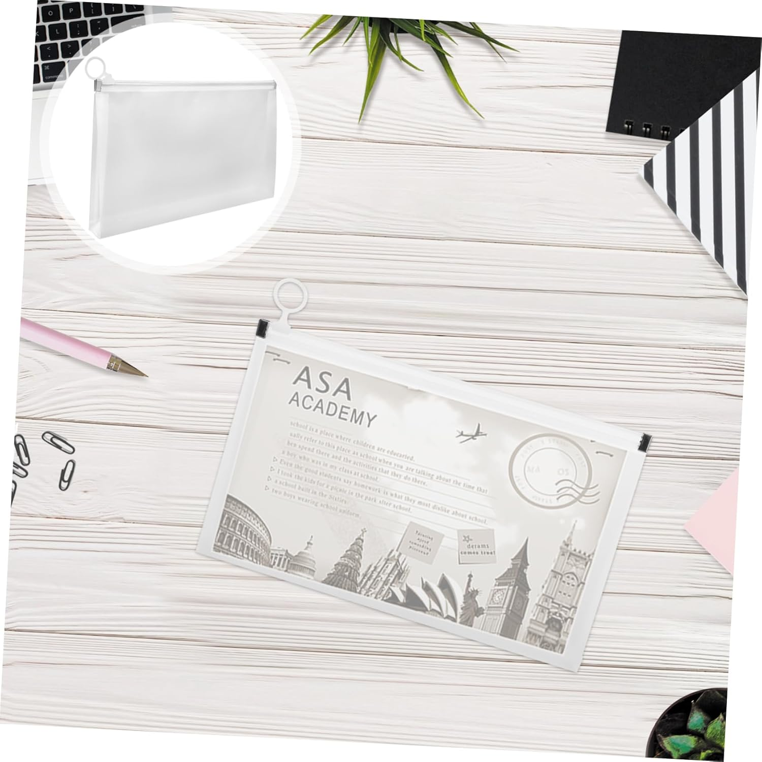 PLAFOPE Zipper Receipt Bag Pouch for Document Storage B5 Size File Bag with Frosted White Edges 4Pcs Large Capacity Safe File Organizer for Office and Travel